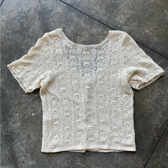 Sezane Cream Knit Cardigan - Picture 5 of 6